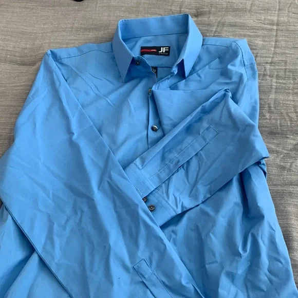 jf j.ferrar | Shirts | Slim Fit Jf Blue Mens Shirt Large 61612 3435 55  Cotton 45 Polyester | Poshmark